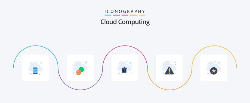 Cloud Computing Flat 5 Icon Pack Including cloud. cloud. warning. cloud vector