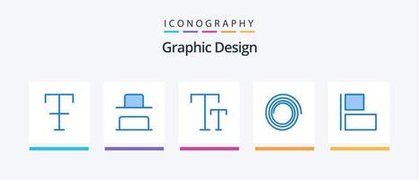 paquete de iconos de diseño azul 5 que incluye . texto. horizontal. diseño de iconos creativos vector