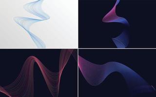 Collection of geometric minimal lines pattern set vector