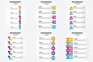 ilustración vectorial infografía conjunto de diseño plano para folleto publicitario y revista vector