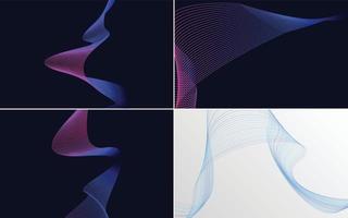 Collection of geometric minimal lines pattern set vector