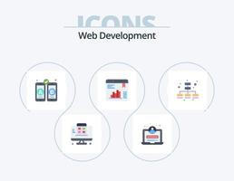Web Development Flat Icon Pack 5 Icon Design. . marketing. web design. business. graph vector