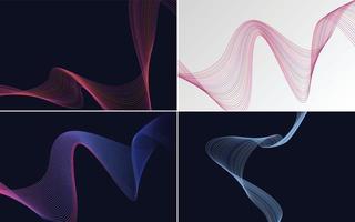 Collection of geometric minimal lines pattern set vector