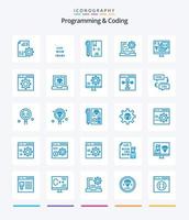 Creative Programming And Coding 25 Blue icon pack  Such As development. coding. development. programming. develop vector