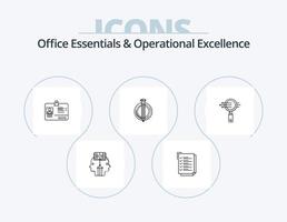 Office Essentials And Operational Exellence Line Icon Pack 5 Icon Design. popup. bubble. idea. chat. notepad vector