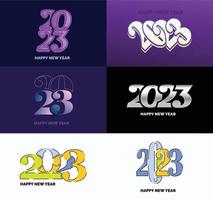 Big Collection of 2023 Happy New Year symbols Cover of business diary for 2023 with wishes vector