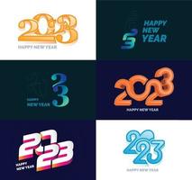 Big Collection of 2023 Happy New Year symbols Cover of business diary for 2023 with wishes vector