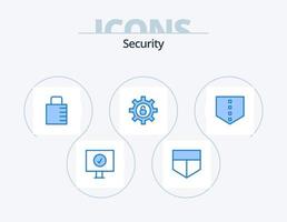 paquete de iconos azul de seguridad 5 diseño de iconos. . seguridad. vector