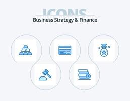 Business Strategy And Finance Blue Icon Pack 5 Icon Design. award. payment. gold. back. card vector