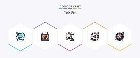 Tab Bar 25 FilledLine icon pack including . warning. zoom. stop. navigational vector