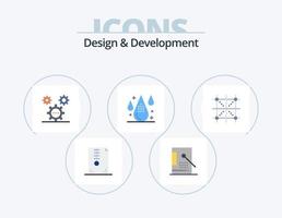 Design and Development Flat Icon Pack 5 Icon Design. design. coding. development. programing. development vector