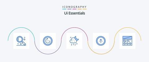 paquete de iconos ui essentials blue 5 que incluye navegación. círculo. sincronizar flecha. interfaz de usuario vector