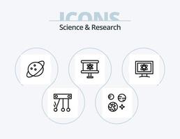 paquete de iconos de línea científica 5 diseño de iconos. ciencia. átomo. ciencia. espacio. s vector