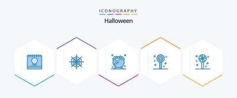 Halloween 25 Blue icon pack including holiday. candy. cauldron. sweet icon. halloween vector