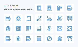 25 Devices Blue icon pack vector