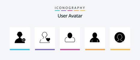 paquete de iconos de glifo de usuario 5 que incluye . usuario. perfil. avatar. diseño de iconos creativos vector
