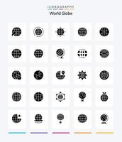 Creative Globe 25 Glyph Solid Black icon pack  Such As internet. global. global. earth. geography vector