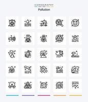 Creative Pollution 25 OutLine icon pack  Such As poisonous. search. gas. waste. nuclear vector