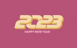 new year 2023 Retro Grunge logo design vector