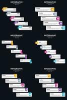 Vector 6 Infographics Pack Presentation slide template 5 Steps cycle diagrams and timelines