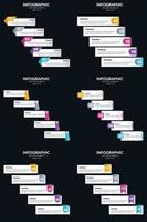 plantilla de diapositiva de presentación del paquete de infografías vectoriales 6 diagramas de ciclo de 5 pasos y líneas de tiempo vector