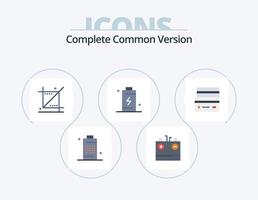 paquete de iconos planos de versión común completa 5 diseño de iconos. cargar. batería. electricidad. herramientas. gráfico vector