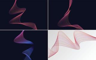 Collection of geometric minimal lines pattern set vector