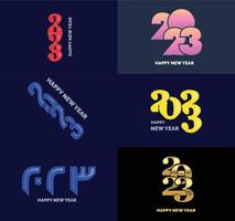 Big Set of 2023 Happy New Year logo text design 2023 number design template vector