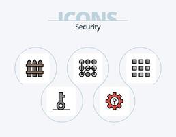 paquete de iconos lleno de línea de seguridad 5 diseño de iconos. punto de mira seguridad. cerrar con llave. hogar. elegante vector