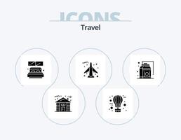 paquete de iconos de glifos de viaje 5 diseño de iconos. tienda de comestibles. avión. viaje. aeropuerto. ventana vector