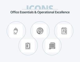 Office Essentials And Operational Exellence Line Icon Pack 5 Icon Design. bubbles. graduate. time. bonus. success vector