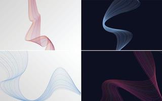 Collection of geometric minimal lines pattern set vector