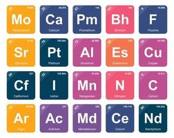 20 Preiodic table of the elements Icon Pack Design vector