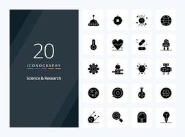 20 Science Solid Glyph icon for presentation vector