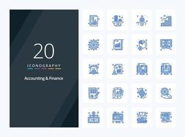 20 Accounting And Finance Blue Color icon for presentation vector