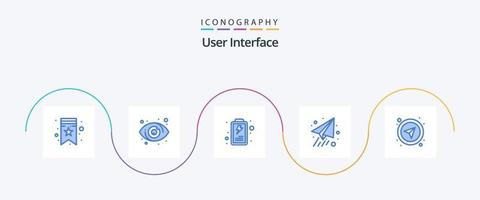 interfaz de usuario azul 5 paquete de iconos que incluye . seleccionar. interfaz. navegación. avión vector