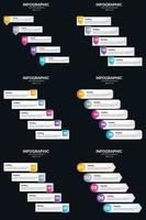 Vector 6 Infographics Pack Presentation slide template 5 Steps cycle diagrams and timelines