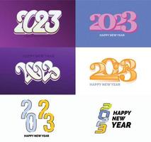 Big Collection of 2023 Happy New Year symbols Cover of business diary for 2023 with wishes vector