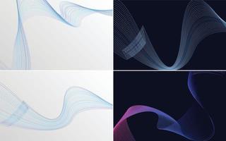 Collection of geometric minimal lines pattern set vector