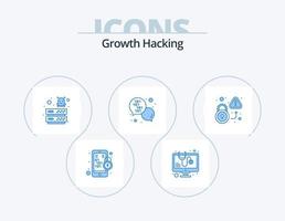 Hacking Blue Icon Pack 5 Icon Design. lock. integrate. bug. development. virus vector