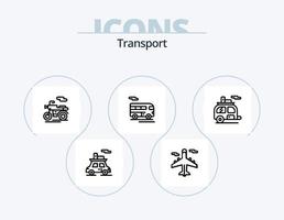 paquete de iconos de línea de transporte 5 diseño de iconos. . viajar. transporte. transporte. telesilla vector