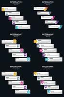 Vector 6 Infographics Pack Presentation slide template 5 Steps cycle diagrams and timelines