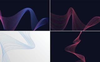 Collection of geometric minimal lines pattern set vector