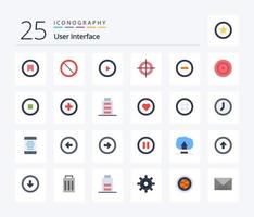 User Interface 25 Flat Color icon pack including basic. minus. interface. interface. interface vector