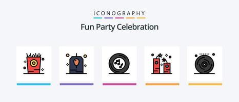 Party Line Filled 5 Icon Pack Including margarita. glass. party. cocktail. party. Creative Icons Design vector