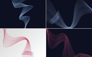 Collection of geometric minimal lines pattern set vector