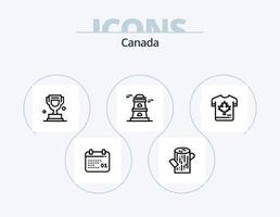 Canada Line Icon Pack 5 Icon Design. day. calendar. gardener. canada. wedding cake vector