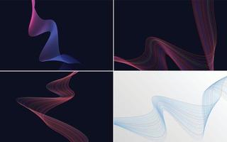 Collection of geometric minimal lines pattern set vector