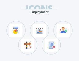 Employment Flat Icon Pack 5 Icon Design. man. accept. reject. identity card. employee vector