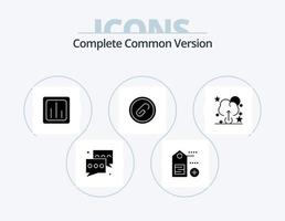 Complete Common Version Glyph Icon Pack 5 Icon Design. pin. extension. analytics. document. statistics vector